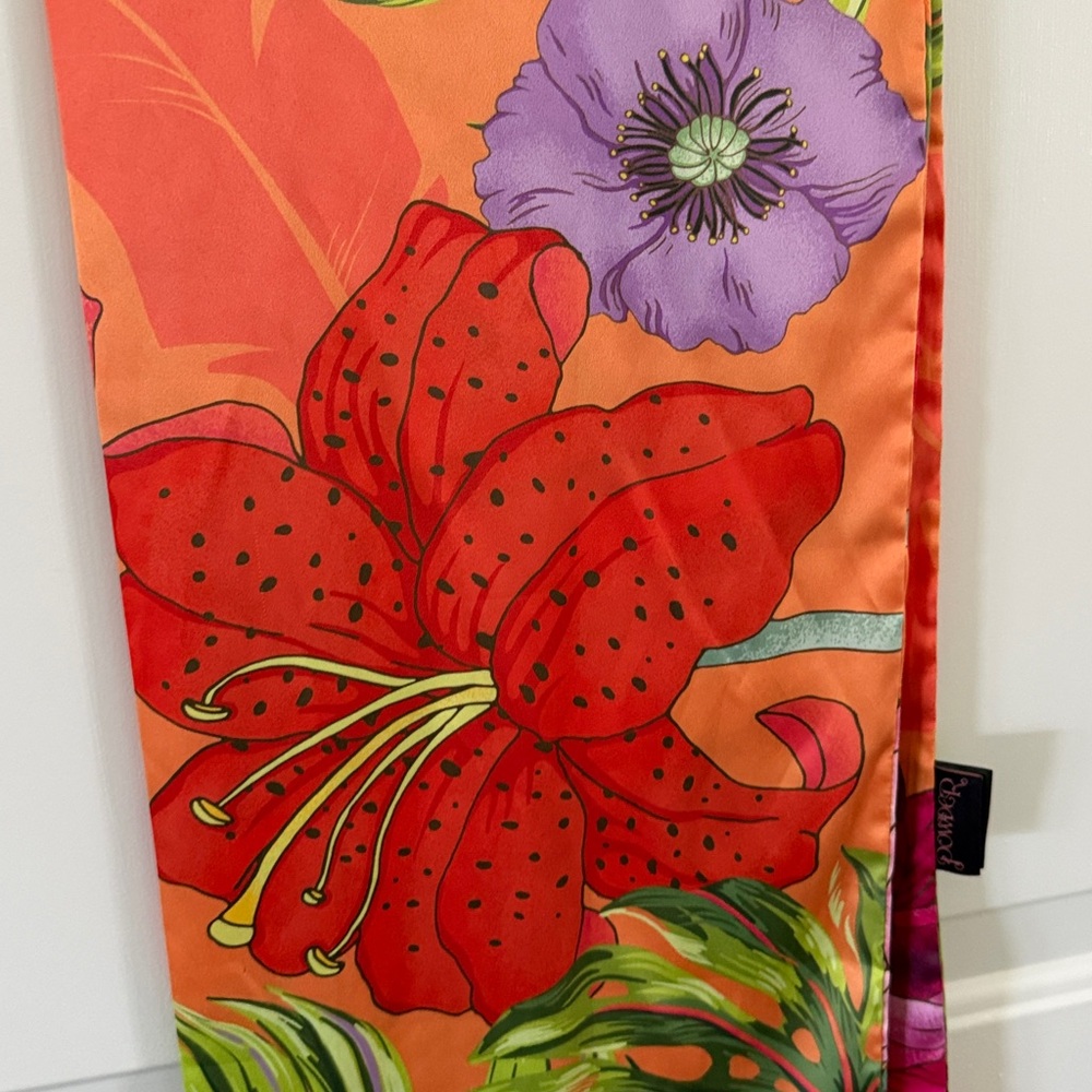 Powder Floral Necktie Scarf - Headscarf